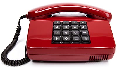Red landline phone