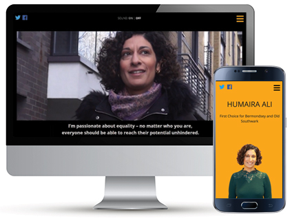 Desktop and mobile homepage for Humaira Ali, a website designed by Red Balloon Web