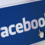Facebook logo on computer screen