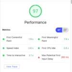 Screenshot showing 97% performance on Google lighthouse audit